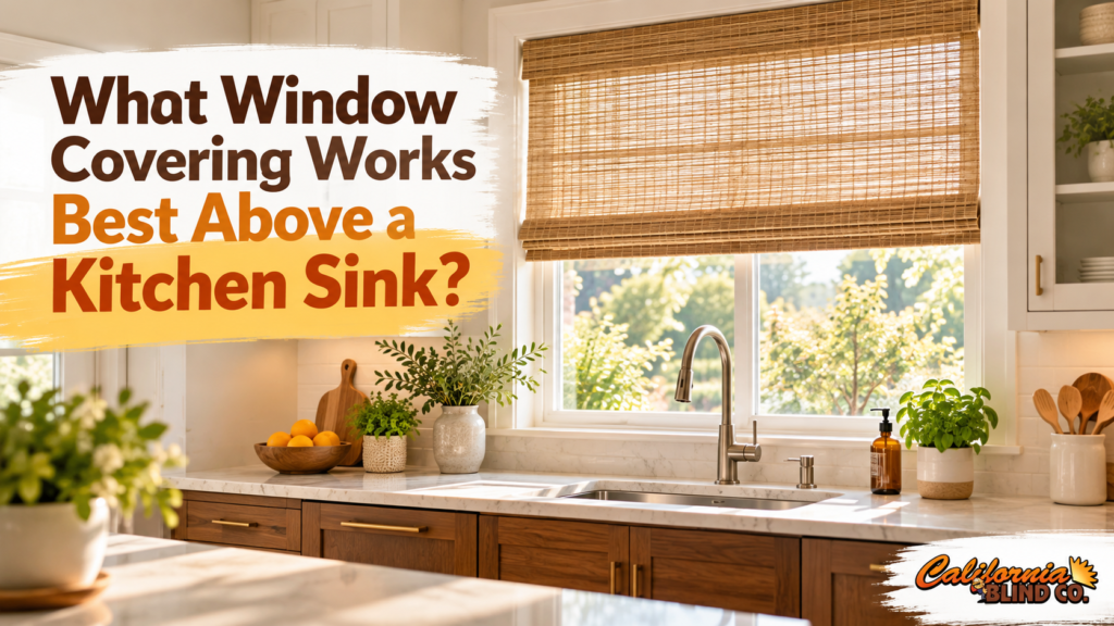window covering above kitchen sink